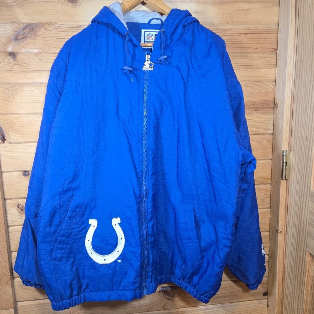 Vintage Indianapolis Colts NFL Pro Line Starter Puffer Jacket Blue Mens Large